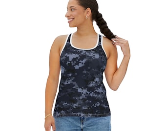 Womens Tank Top, Camouflage Pattern, Camping Tank Top, Sleeveless Blouse, Ribbed Tank, Aesthetic Tank Top, Cute Tank Top, Summer Tank Top