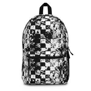 Punk Rock Checkers Backpack, Checkered Backpack, Grunge Style Bag, Street Art Backpack, Skater Style Backpack, Urban Fashion Backpack