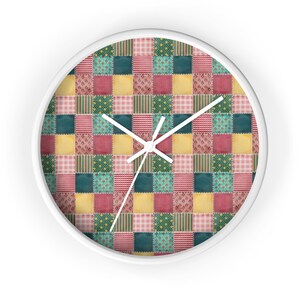 Patchwork Wall Clock, Patchwork Pattern Wall Clock, Modern Wall Clock, Unique Wall Clock, Geometric Wall Clock, Colorful Clock, Cool Clock image 9