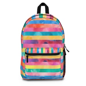 Backpack, Rainbow Backpack, Kids Backpack, Adult Backpack, Unique Backpack, Travel Backpack, Cute Backpack, Aesthetic Backpack, Knapsack