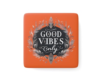 Imán "Solo buenas vibras", imanes de motivación, imanes decorativos, imanes únicos, imanes bonitos para el refrigerador, decoración para el refrigerador