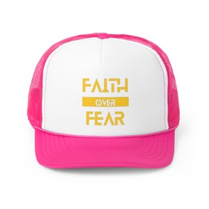 Trucker Hat, Faith over Fear Hat, Affirmation Hat, Men Trucker Hat, Women Trucker Hat, Christian Trucker Hat, Trucker Cap, Panel Cap, Cap
