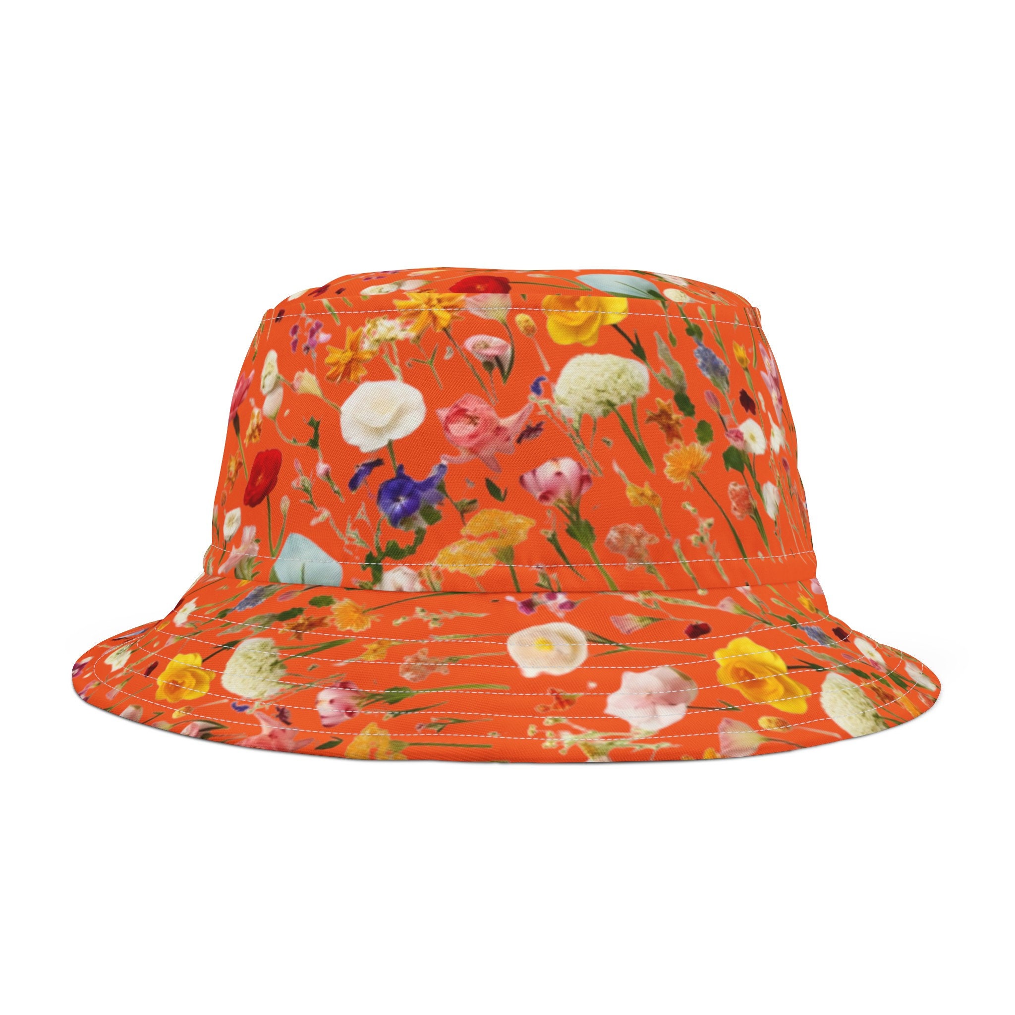 ILLEDIT FLOWER ARTWORK BUCKET HAT バケハ Bucket Hat, Flower Bucket Hat, Floral Bucket Hat, Rave