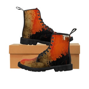 Women&#39;s Canvas Boots, Fashion Boots, Punk Canvas Boots, Punk-Style Shoes, Multicolored Canvas Boots, Women&#39;s Punk Fashion Footwear