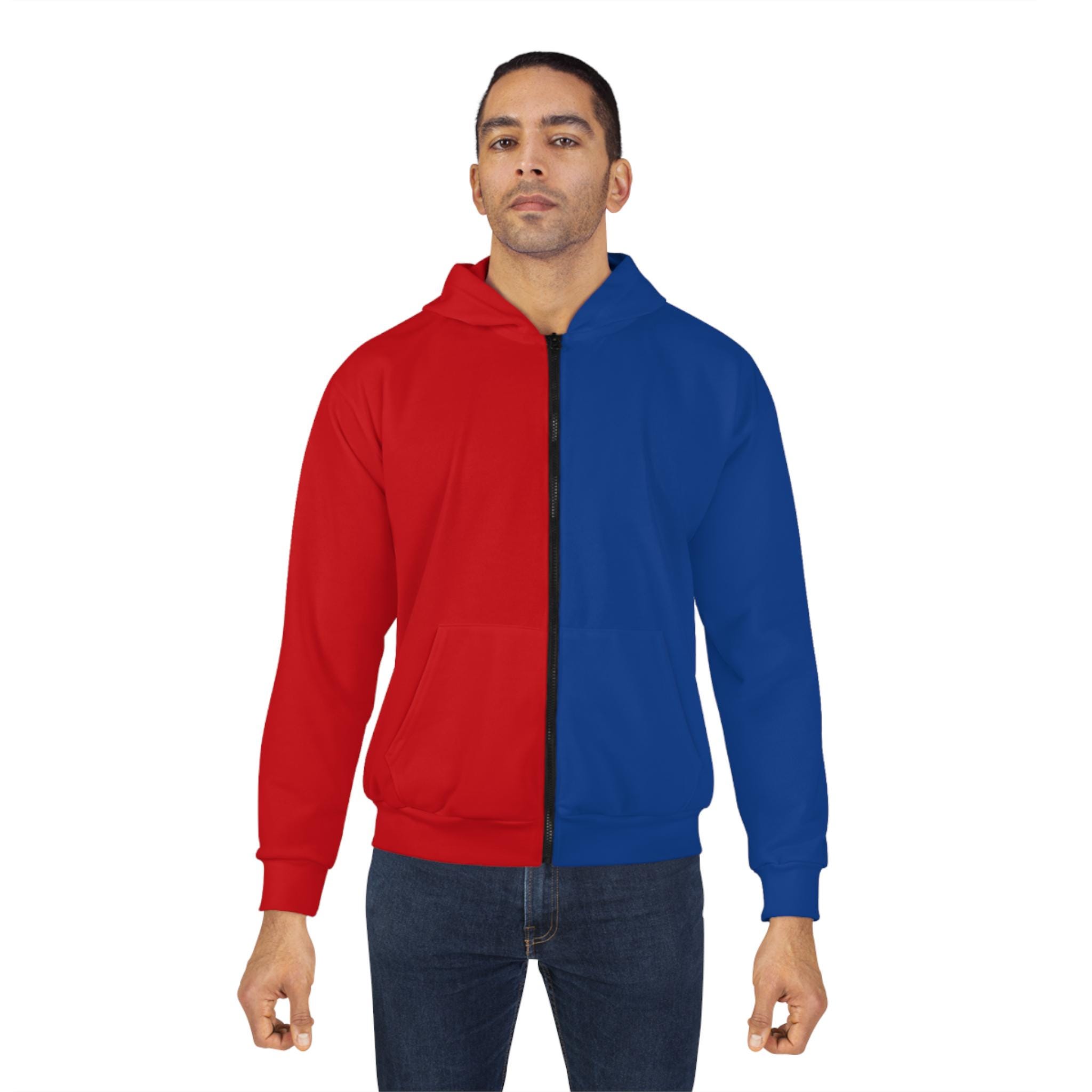 Dual Tone Hoodie, Two Tone Hoodie, Red Blue Unisex Zip Hoodie, Half & Half Hoodie, Double Color Hoodie, Contrast Hoodie, Bi Color Hoodie - Etsy Dual Tone Hoodie, Two Tone Hoodie, Red Blue Unisex Zip Hoodie, Half & Half Hoodie, Double Color Hoodie, Contrast Hoodie, Bi Color Hoodie - Etsy
