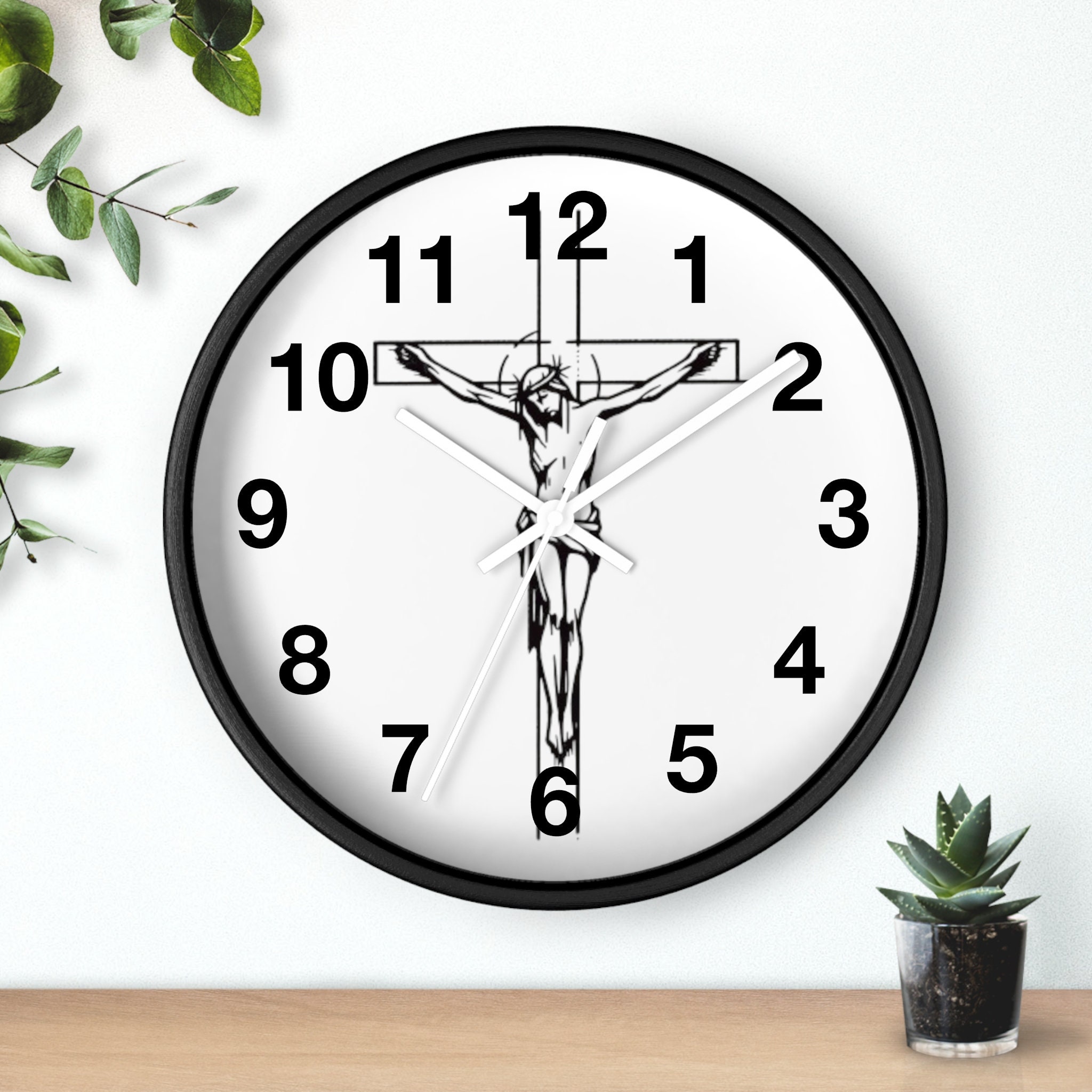 Jesus Crucifix Clock, Jesus Cross Wall Clock, Christian Clock, Crucifix ...