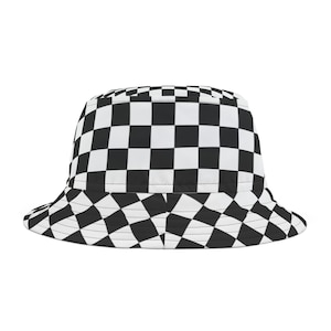 Bucket Hat, Checkered Bucket Hat, Checker Bucket Hat, Unique Bucket Hat, Trendy Bucket Hat, Rave Bucket Hat, Women Sun Hat, Mens Sun Hat