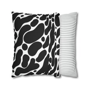 Black and White Pillowcase, Cheetah Pattern Pillow Cover, Cushion Case, Monochrome Pillow Case, Contemporary Pillow Sham, Square Pillow Case