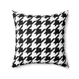 Black and White Pillow, Monochrome Throw Pillow, Classic Pattern Cushion, Elegant Decorative Pillow, Timeless Home Accessory, Square Pillow