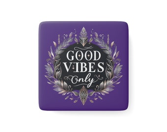 Imán "Solo buenas vibras", imanes de motivación, imanes decorativos, imanes únicos, imanes bonitos para el refrigerador, decoración para el refrigerador