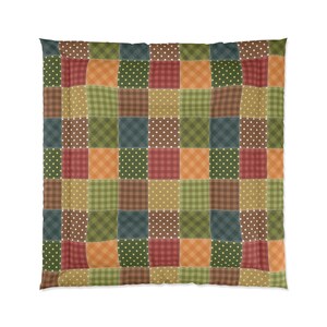 Edredón con estampado de patchwork, edredón con estampado de patchwork, edredón con patchwork, edredón geométrico, edredón moderno, edredón único imagen 8