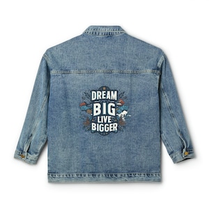 Women Denim Jacket, Dream Big Jean Jacket, Printed Denim Jackets, Printed Jean Jacket, Jeans Jacket, Blue Jean Jacket, Blue Denim Jacket