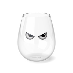 Copa de vino Watchful Sipper, copa de vino divertida, copa de vino sin tallo, cristalería única, copa de vino linda, cristalería de vino, regalo para los amantes del vino