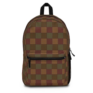 Plaid Patchwork Backpack, Plaid Pattern Backpack, Colorful Patchwork Backpack, Geometric Pattern Backpack, Cool Backpack, Trendy Backpack