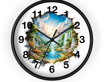 Garden of Eden Clock, Cool Clock, Modern Wall Clock, Living Room Clock, Kitchen Clock, Cute Clock, Round Clock, Small Wall Clock, Wall Clock