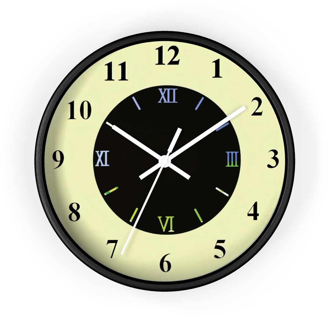 Dual Numeral Clock, Roman Numeral Clock, Vintage Clock, Modern Wall ...