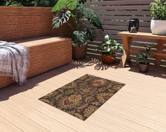 Outdoor Botanical Rug, Patio Outdoor Rug, Porch Outdoor Rug, Modern Outdoor Rug, Unique Outdoor Rug, Cute Outdoor Rug, Deck Rug, Porch Rug