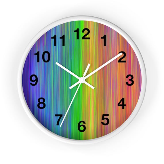 Rainbow Wall Clock, Rainbow Clock, Colorful Clock, Unique Wall