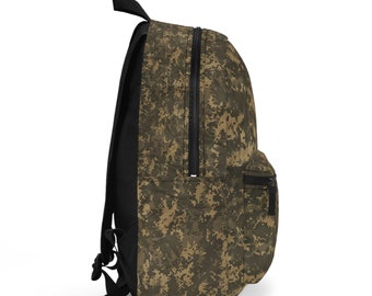 Brown Digital Camo Backpack, Cool Backpack, Knapsack