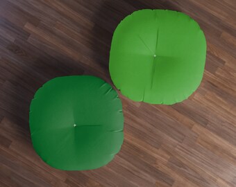 Double Sided Tufted Floor Pillow, Green Floor Pillow, Round Floor Pillow, Floor Pillow, Floor Cushion, Sitting Cushion, Tufted Floor Pillow