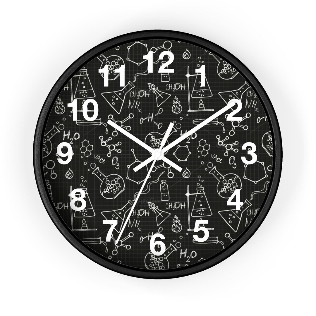 Chemistry Clock, Chem Lab Clock, Lab Tech Clock, Unique Wall Clock ...