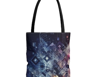 Abstract Tote Bag, Abstract Art Tote, Geometric Design Tote, Colorful Tote Bag, Futuristic Art Bag, Digital Art Tote, Artistry Tote, Tote