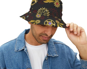 NWT - Woven Bucket Hat in Black Ombre Woven Bucket Hat: Black Ombre, Handcrafted Seagrass - Etsy main image 4