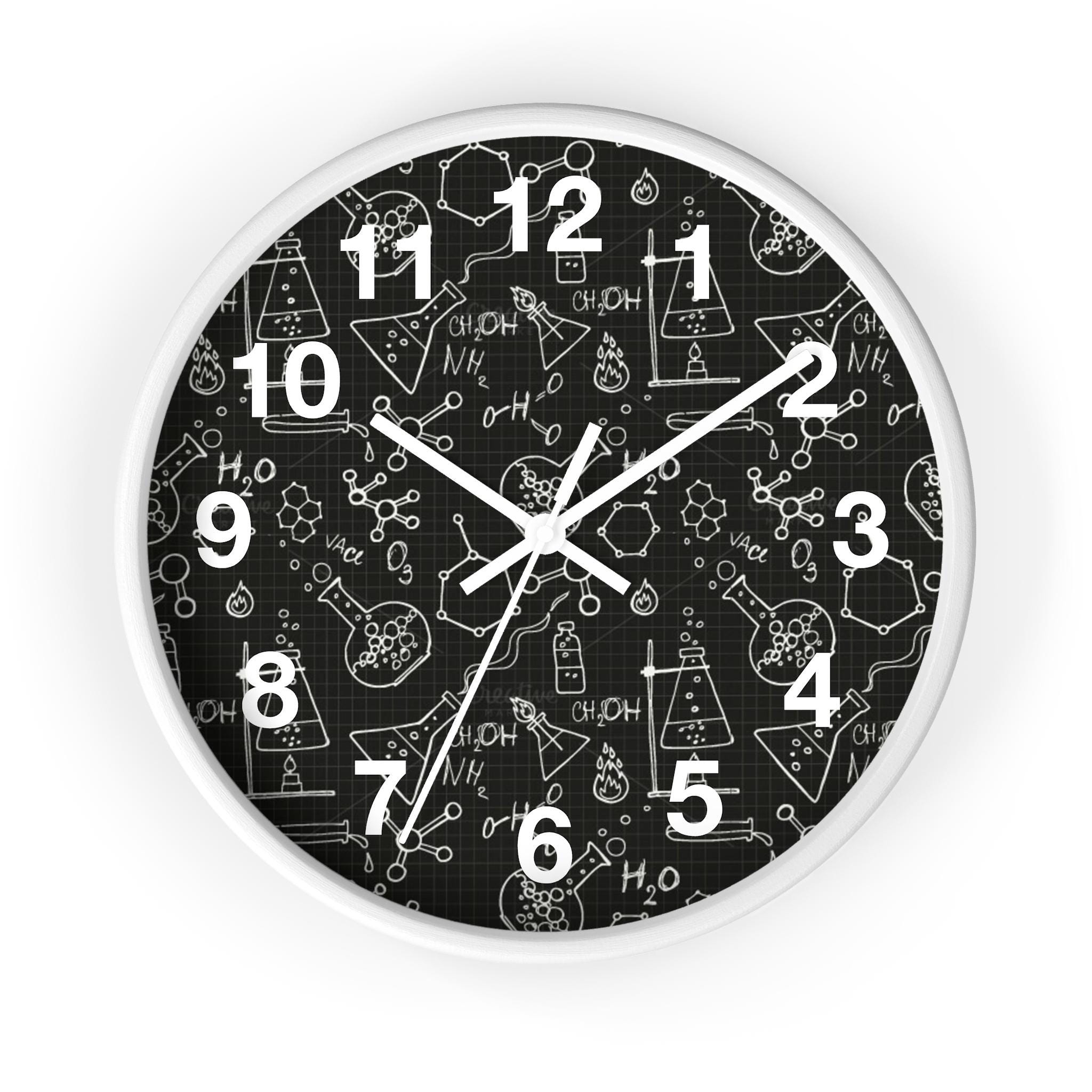 Chemistry Clock, Chem Lab Clock, Lab Tech Clock, Unique Wall Clock ...