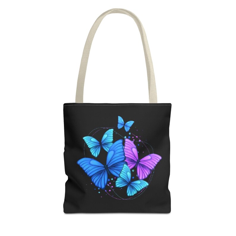 Butterfly Tote Bag, Stylish Tote Bag, Elegant Tote Bag, Chic Tote Bag, Cute Tote Bag, Trendy Tote Bag, Artistic Tote Bag, Nature Tote Bag image 5