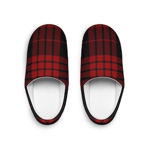 Women&#39;s Indoor Slippers, Plaid Slippers, Cute Slippers, House Shoes, Cozy Slippers, Comfy Slides, Bedroom Slippers, Warm Slippers, Mom Gift