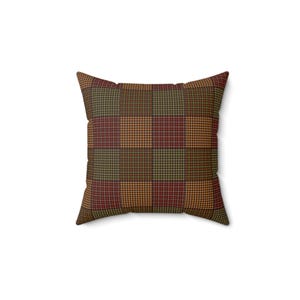 Plaid Patchwork Square Pillow, Plaid Patchwork Throw Pillow, Colorful Patchwork Cushion, Unique Pillow, Trendy Pillow, Geometric Pillow