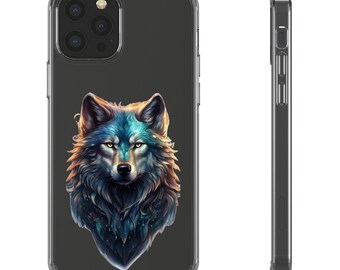 Clear Phone Case, Wolf Phone Case, iPhone and Samsung, Modern