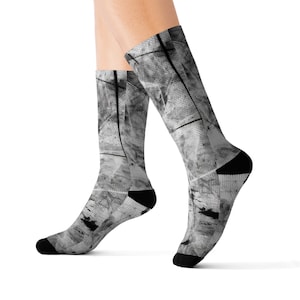Black and White Socks, Punk Color Design Socks, Edgy Pattern Socks, Monochrome Fashion Socks, Unique Style Socks, Stylish Socks, Socks