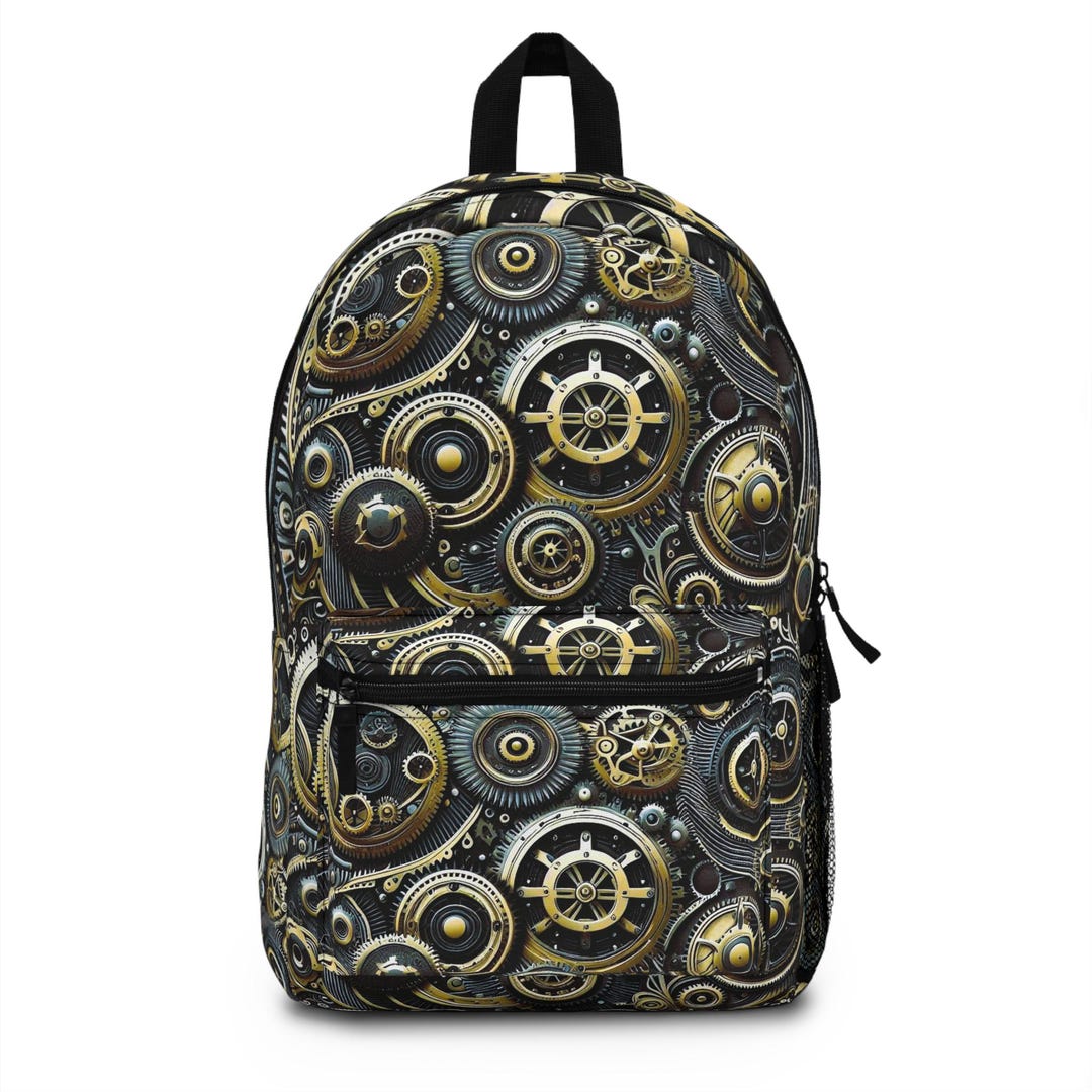 Steampunk Backpack, Cogs and Gears Backpack, Gear Pattern Bag ...