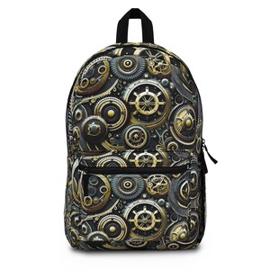 Steampunk Backpack, Cogs and Gears Backpack, Gear Pattern Bag, Industrial Gear Bag, Mechanical Design Backpack, Vintage Bag, Unique Backpack