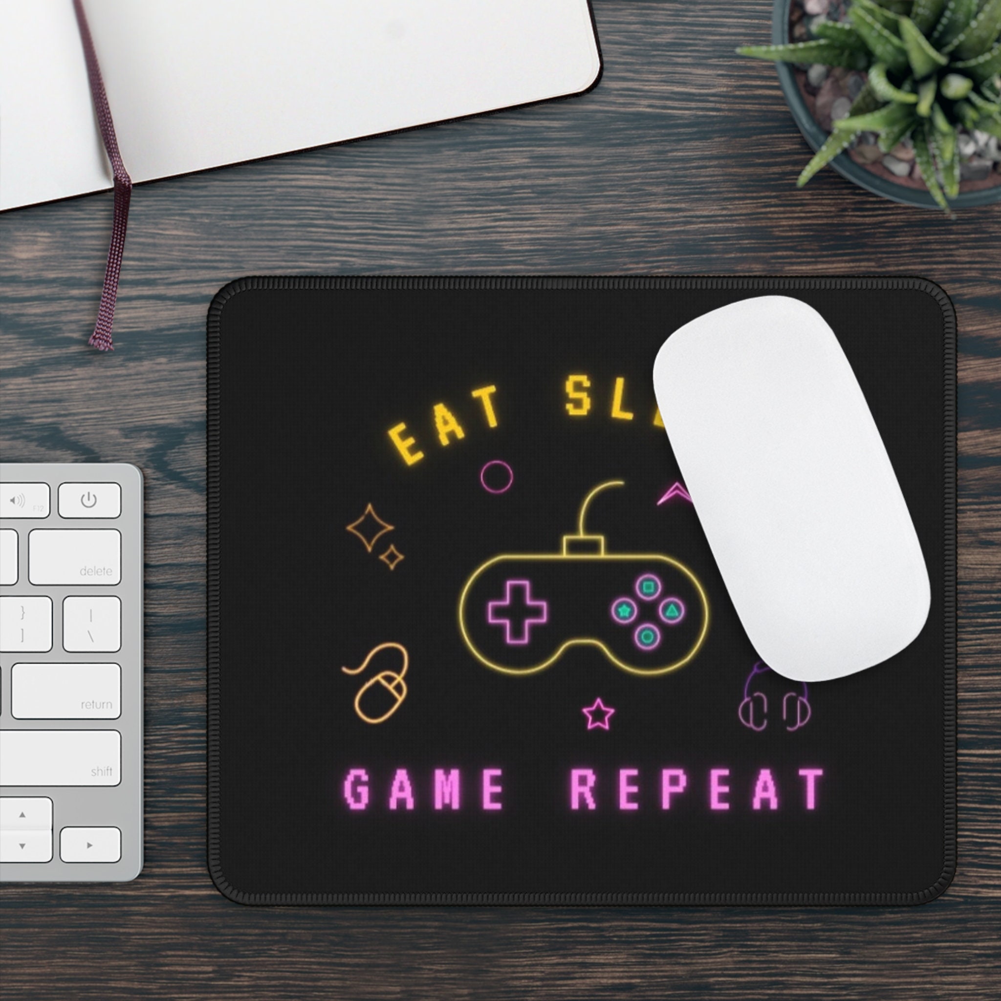 Tappetino Per Mouse Progamer - Scritta Eat, Sleep, Game - Dimensioni 24x19 Cm, In Gomma Resistente - 2