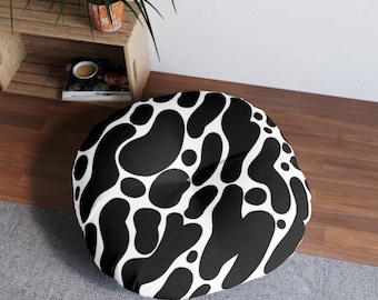 Abstract Floor Pillow, Tufted Floor Pillow, Round Floor Pillow, Floor Pillow, Floor Cushion, Large Floor Pillow, Sitting Cushion, Cute Decor