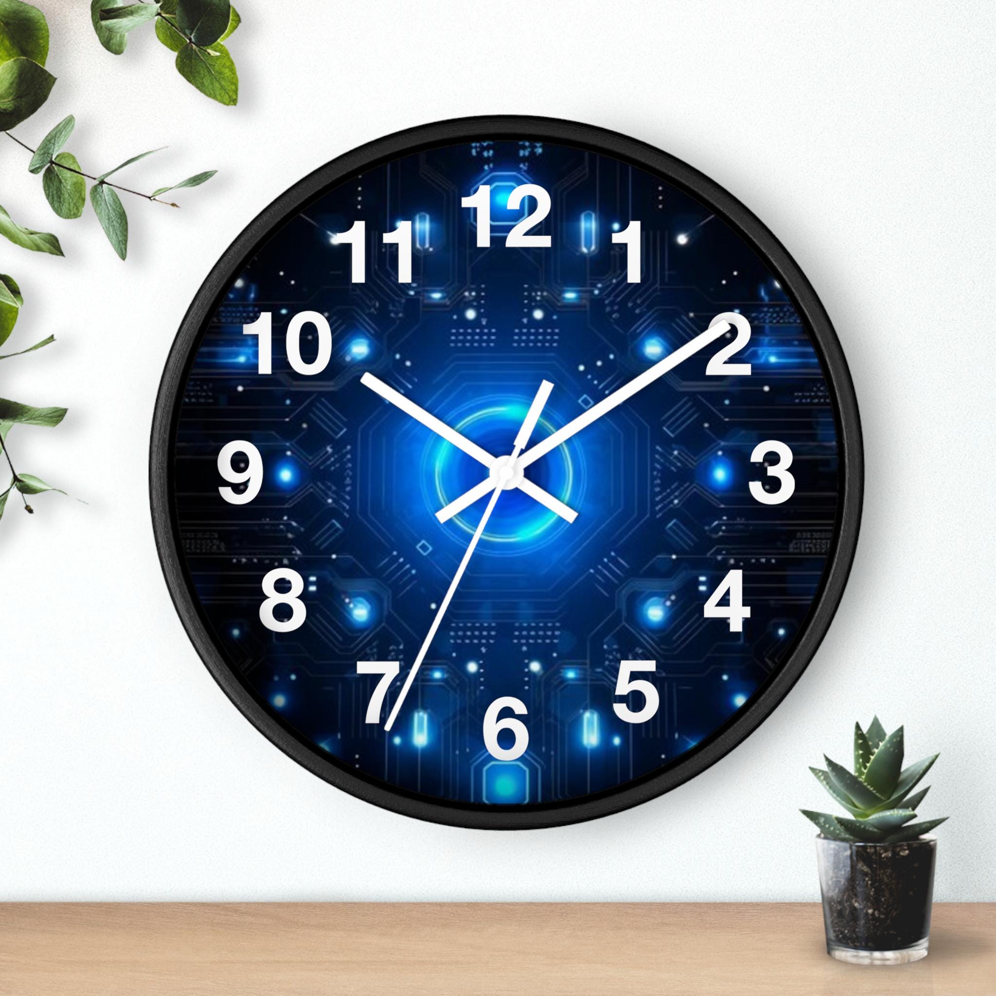 Digital Circuitry Art Clock, Cyber Pattern Clock, Digital Circuitry ...