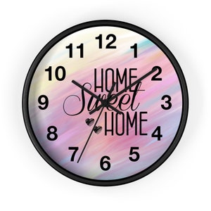 Home Sweet Home Wanduhr, moderne Wanduhr, Wohnzimmeruhr, Küchenuhr, coole Uhr, süße Uhr, runde Uhr, kleine Wanduhr