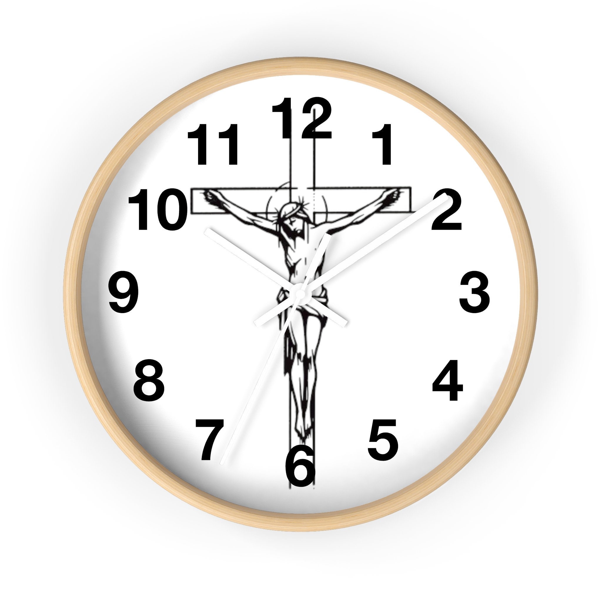 Jesus Crucifix Clock, Jesus Cross Wall Clock, Christian Clock, Crucifix ...
