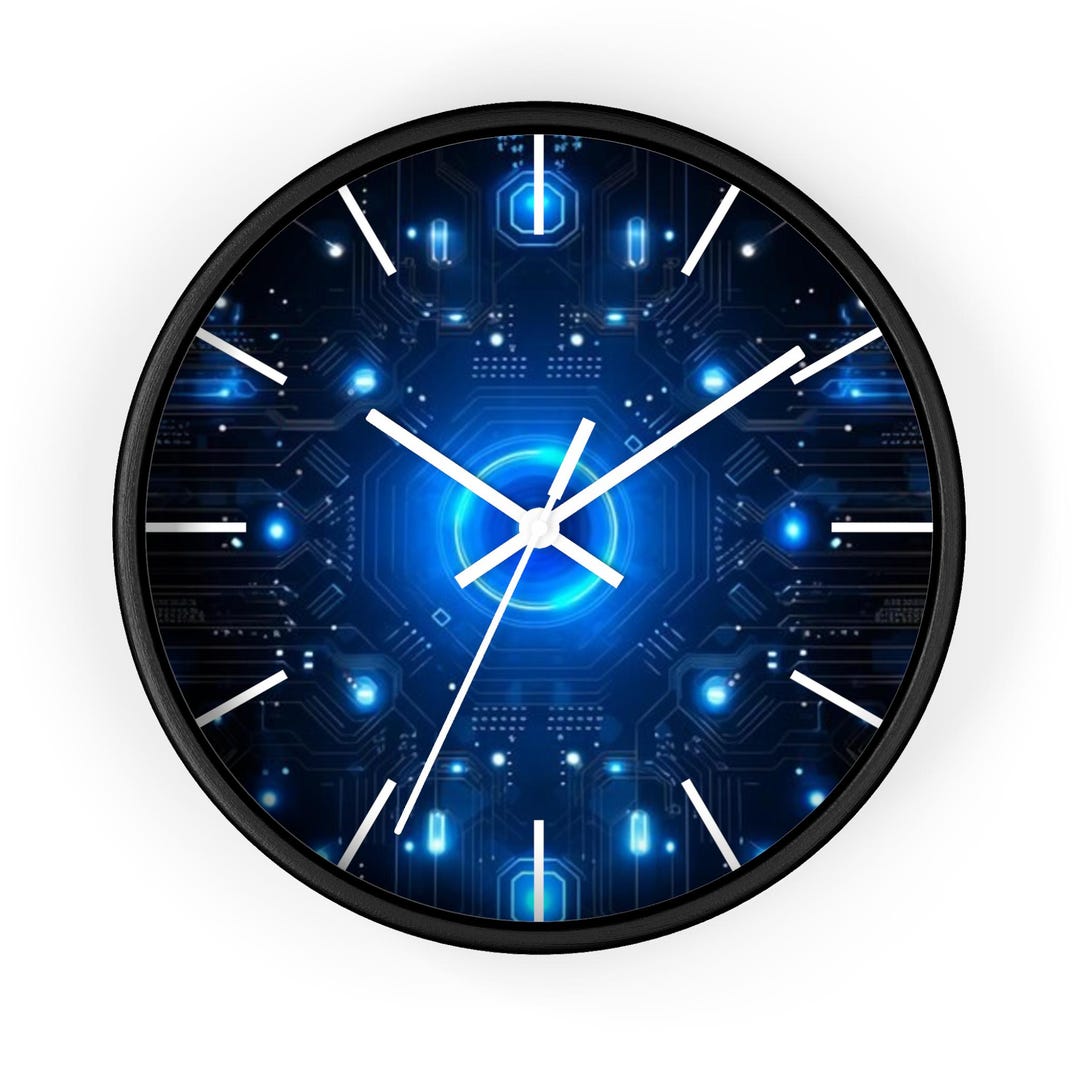 Digital Circuitry Art Clock, Cyber Pattern Clock, Digital Circuitry ...