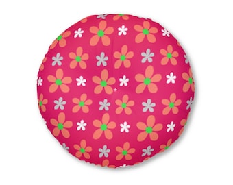 Floor Cushion, Floor Pillow, Floral Floor Pillow, Round Floor Pillow, Large Floor Pillow, Tufted Floor Pillow, Sitting Cushion, Floor Seat