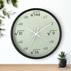 Square Root Clock, Math Clock, Unique Wall Clock, Kids Clock, Modern ...