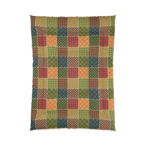 Edredón con estampado de patchwork, edredón con estampado de patchwork, edredón con patchwork, edredón geométrico, edredón moderno, edredón único imagen 5