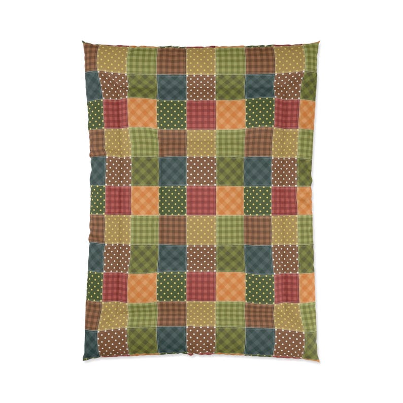Edredón con estampado de patchwork, edredón con estampado de patchwork, edredón con patchwork, edredón geométrico, edredón moderno, edredón único imagen 5