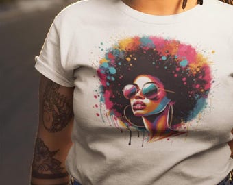 Afro Black Woman T-shirt, Melanin Pride, Mother's Day Gift