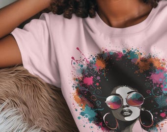 Black Queen Afro T-Shirt, Melanin Pride Tee, Mother's Day Gift