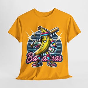 Lets Go Bananas Baseball Tshirt Funny Banana Character Graphic Tee for Sports Lovers Funny Fruit Shirt for Baseball Fans Gift Sport Fans