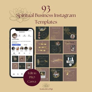 Spiritual Business Canva Templates Spiritual Instagram Templates for Coaches Spiritual Brand Spiritual Tools for Coaching Instant Downloads