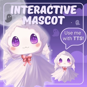 VTUBER ASSET | Spooky Ghost Mascot | TTS pet | Animated Live2D item for &quot;VTube Studio&quot; | Vts P.O.G. ready | Streaming on Twitch, Youtube...